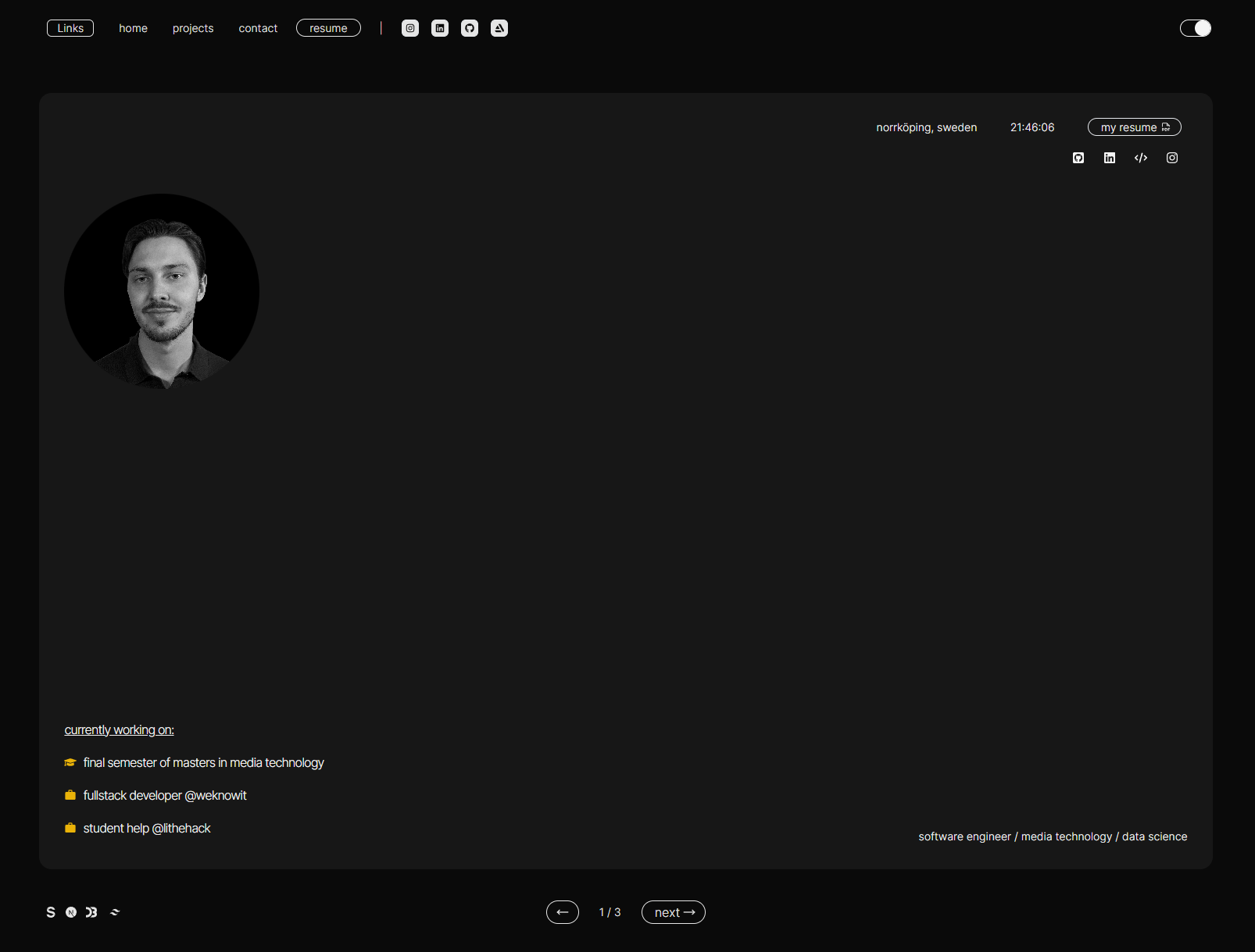 Projekt: Personlig hemsida